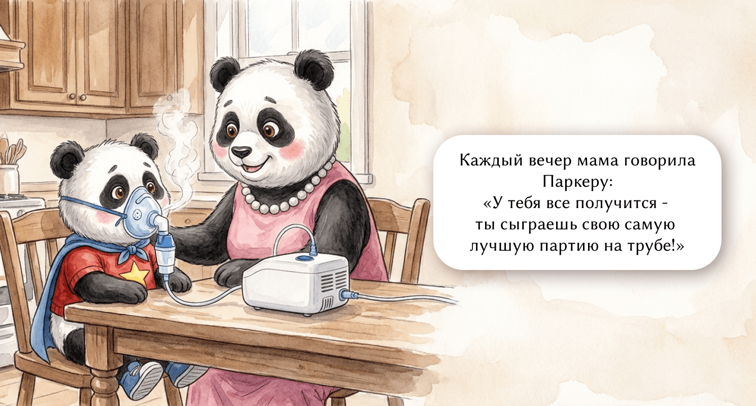 Каждый вечер мама говорила Паркеру: «У тебя все получится - ты сыграешь свою самую лучшую партию на трубе!»
